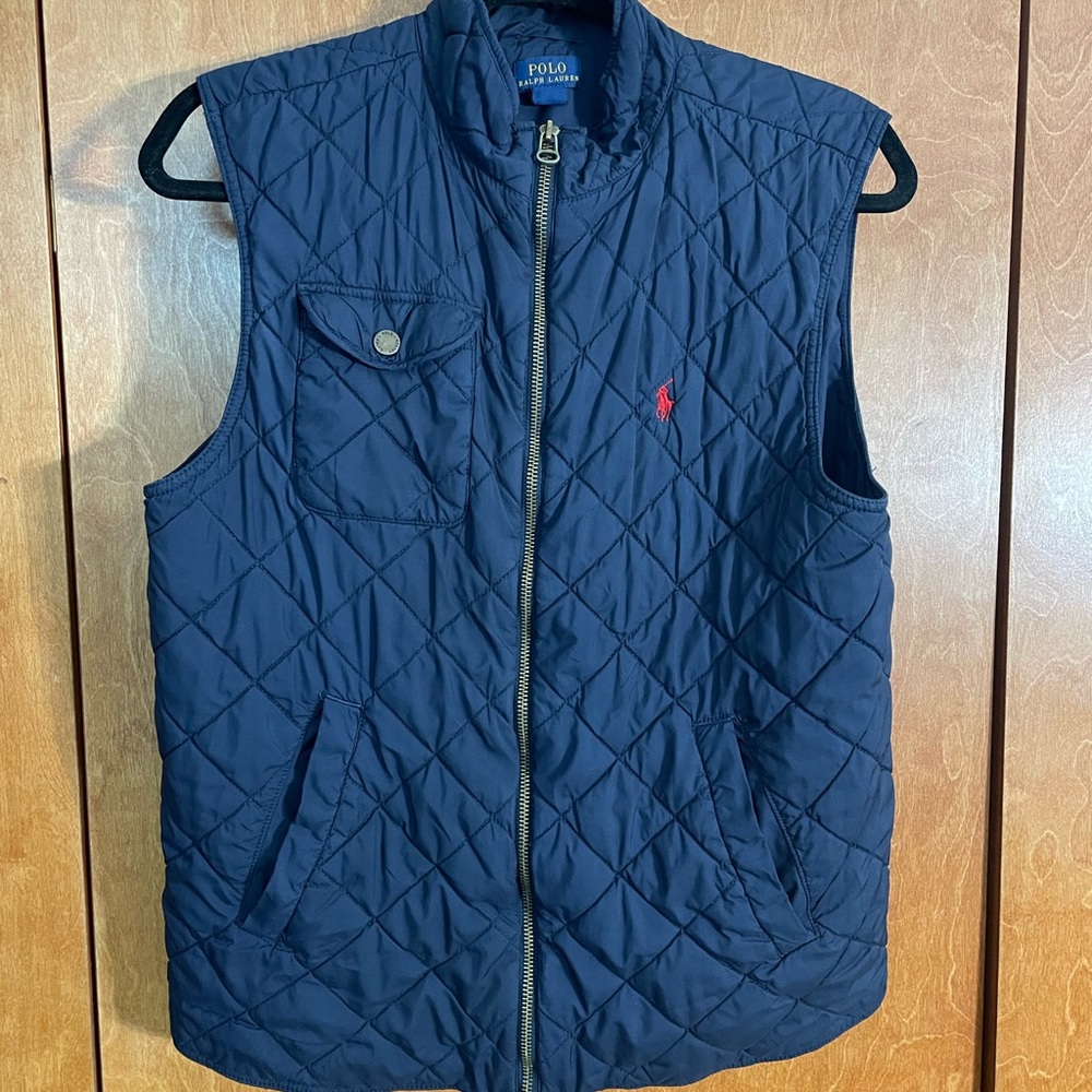 Boys quilted polo vest